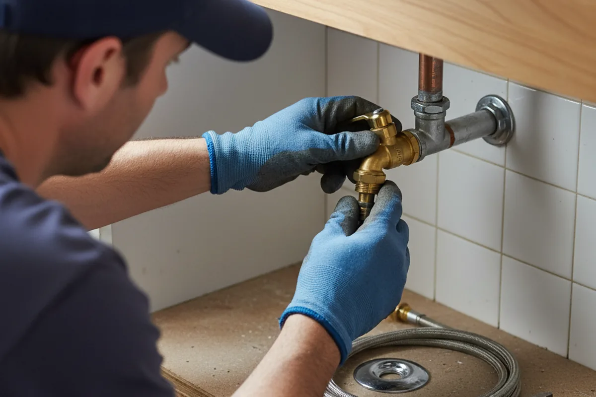 Shutoff valve and fitting work during Faucet and Fixture Repair in Ransom